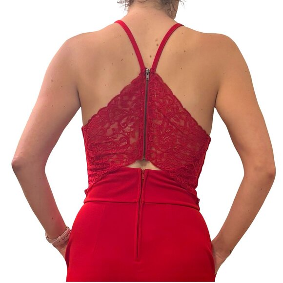 NWT Speechless Lace Back Jumpsuit, Red, Size Medium - Picture 2 of 7